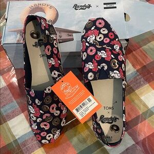 Toms x Randy's Donut Print Loafers - Black and Pink 42.5 M9.5 W11